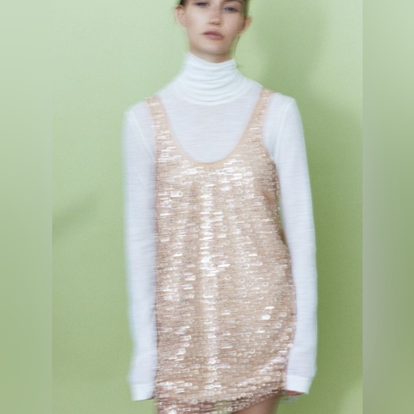 HM beaded sequin mini slip dress size large NWT - Picture 3 of 11